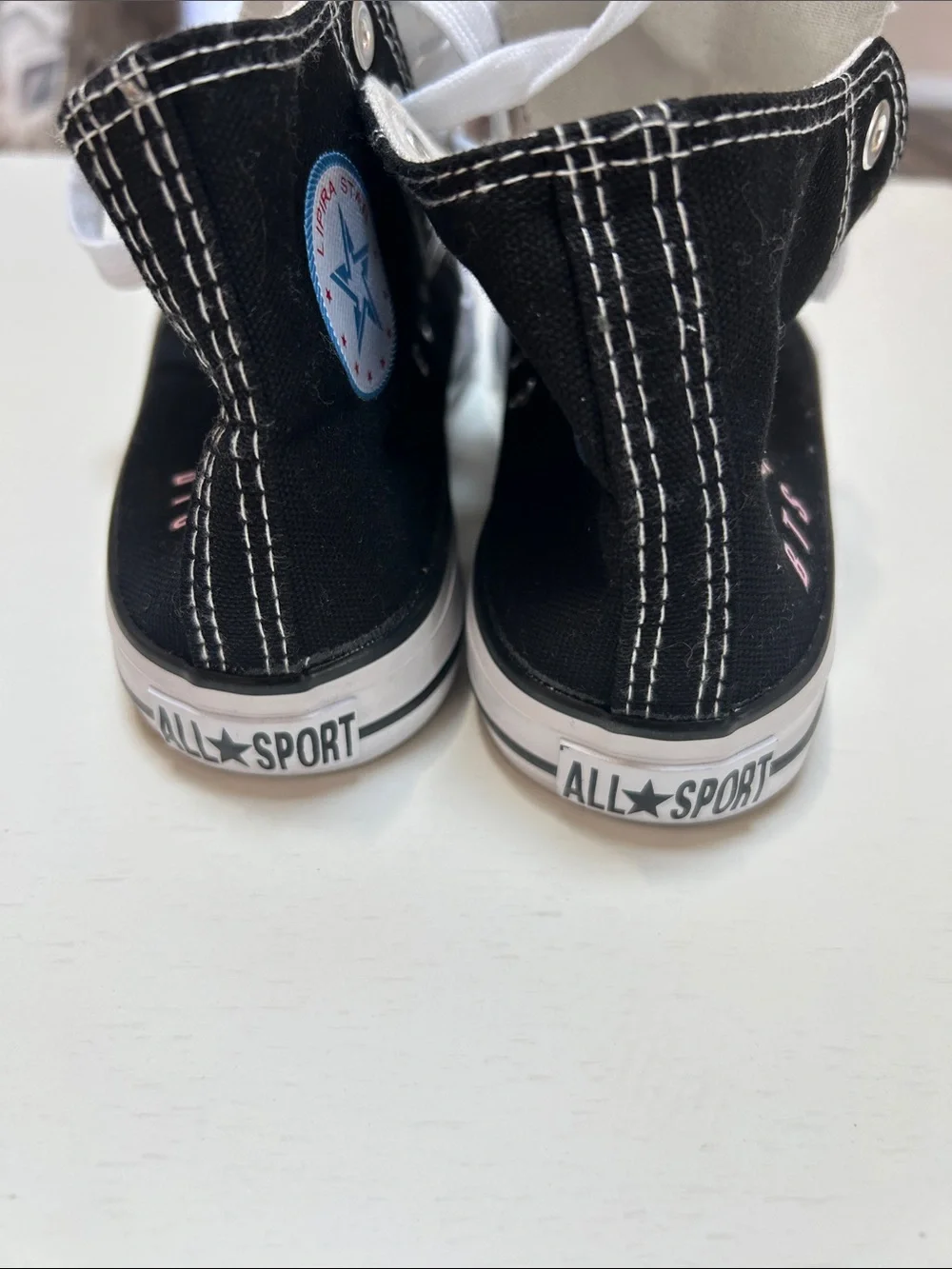 Converse Black High-Top Kids Sneakers with BTS Logo